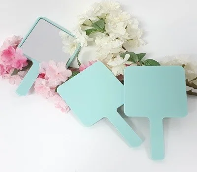 국산 모던 사각 손거울 민트블루