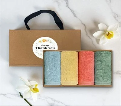 송월타올 컬러고리 핸드타올 핸들패키지 4매입 세트