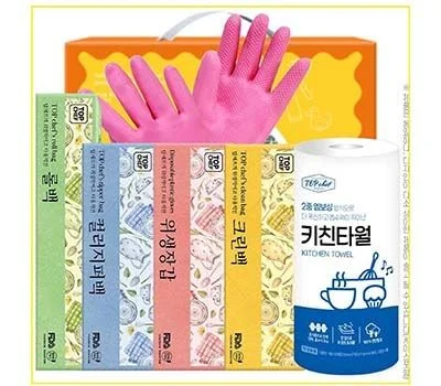 고무장갑 롤백 크린백 위생장갑 지퍼백 키친타올 6...