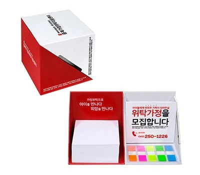 큐브박스점착메모함 외장형클립형 자석